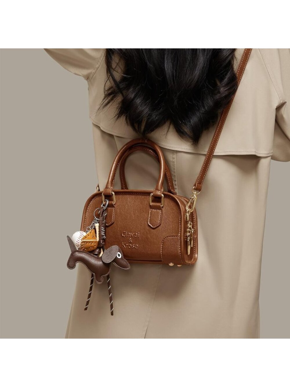 Women Brown Leather Ladies Cute Mini Adjustable Strap Handbags Crossbody Bag - Picture 3 of 6